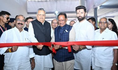 आईबीसी 24 के नए स्टूडियो के शुभारंभ समारोह में शामिल हुए मुख्यमंत्री  विष्णु देव साय केंद्रीय मंत्री चिराग पासवान